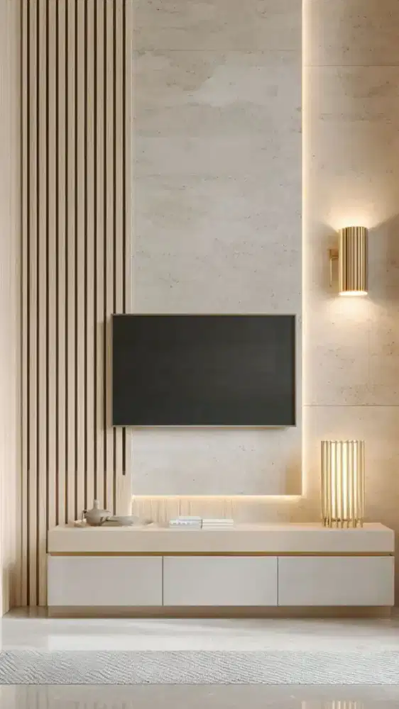 BACKDROP TV SET MINIMALIS BANDUNG