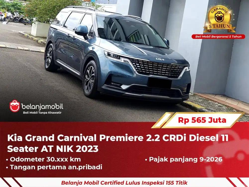 [ GARANSI 5TH ] Kia Grand Carnival Premiere 2.2 11 Seater 2023 2024