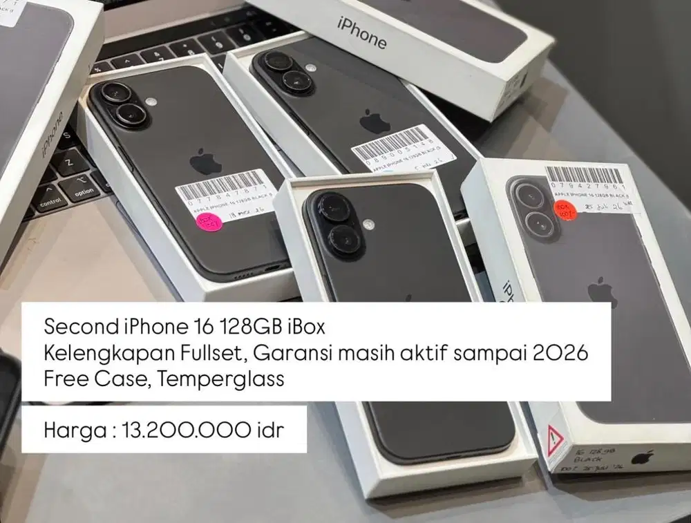Iphone 16 128gb ibox garansi aktf sampai 2026