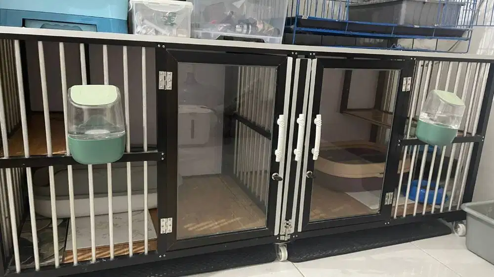 KANDANG KUCING ALUMUNIUM 2 KAMAR