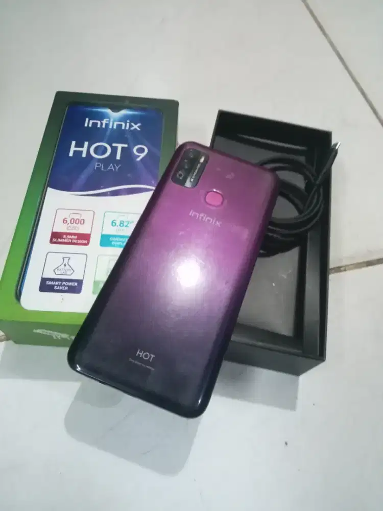 Jual Infinix hot9 play ram4/64 full set