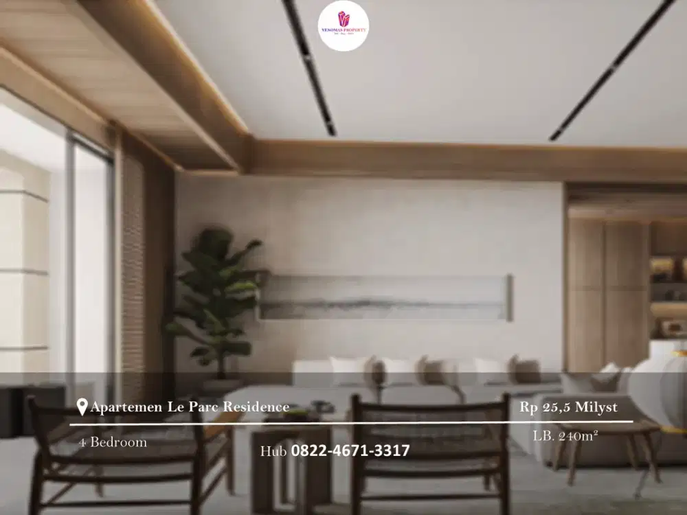 For Sale Le Parc Residence 3BR+1 Full Furnished Low Floor