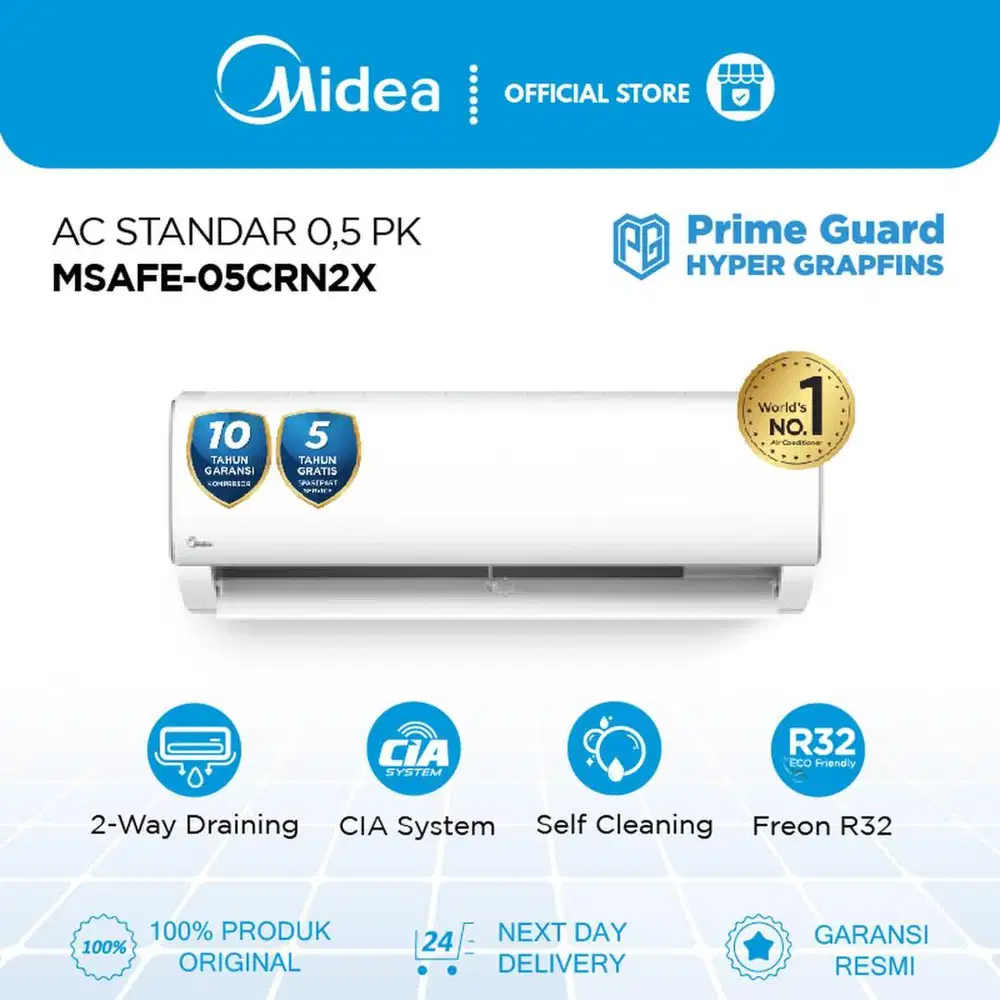 PROMO AC BARU MIDEA 1/2 PK LEBIH DINGIN BERGARANSI RESMI