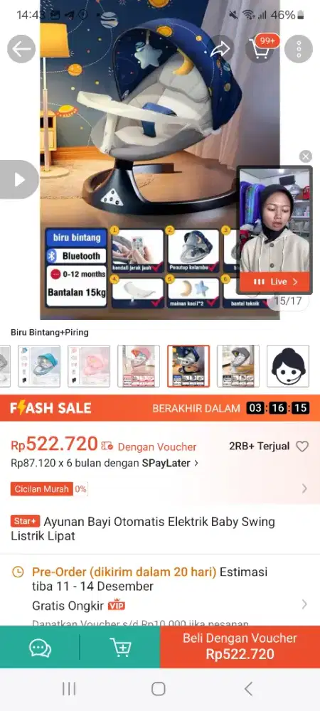 Ayunan bayi baru di pake 2 kali