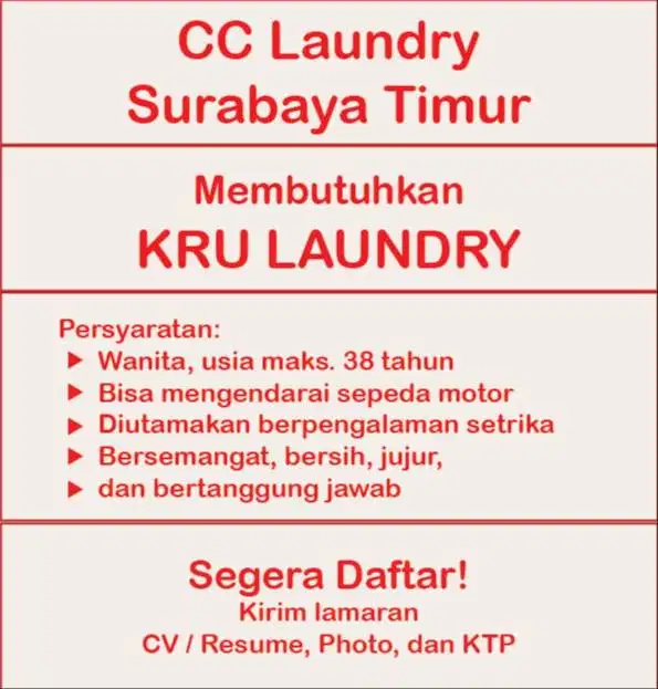 Lowongan Laundry