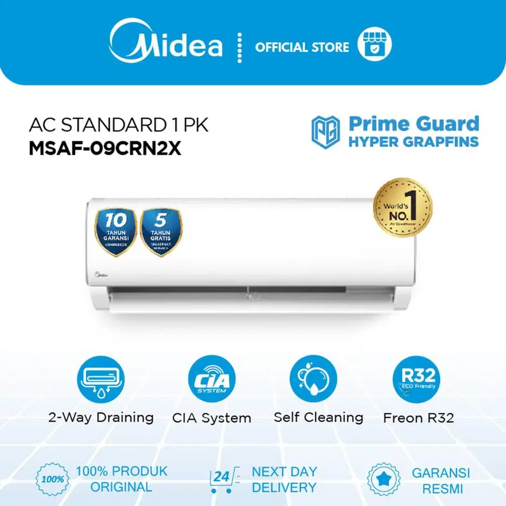 Promo Ambyar AC Midea 1 PK Baru Gratis Pasang Garansi Panjang