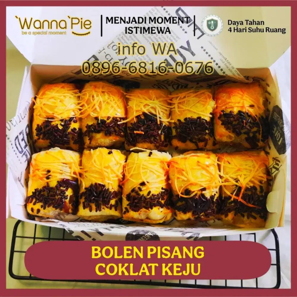 Wanna Pie Bolen Pisang Coklat Keju Manis Gurih Renyah Empuk