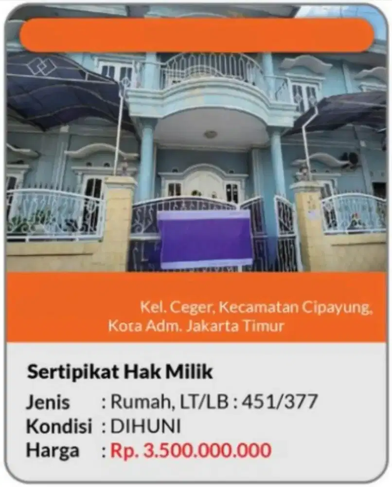 Dijual Rumah Ceger Cipayung