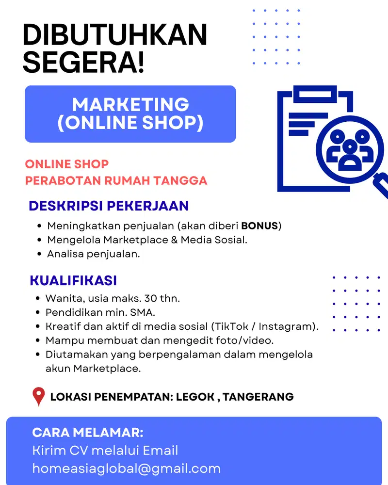 Marketing (Online Shop Perabotan Rumah Tangga)