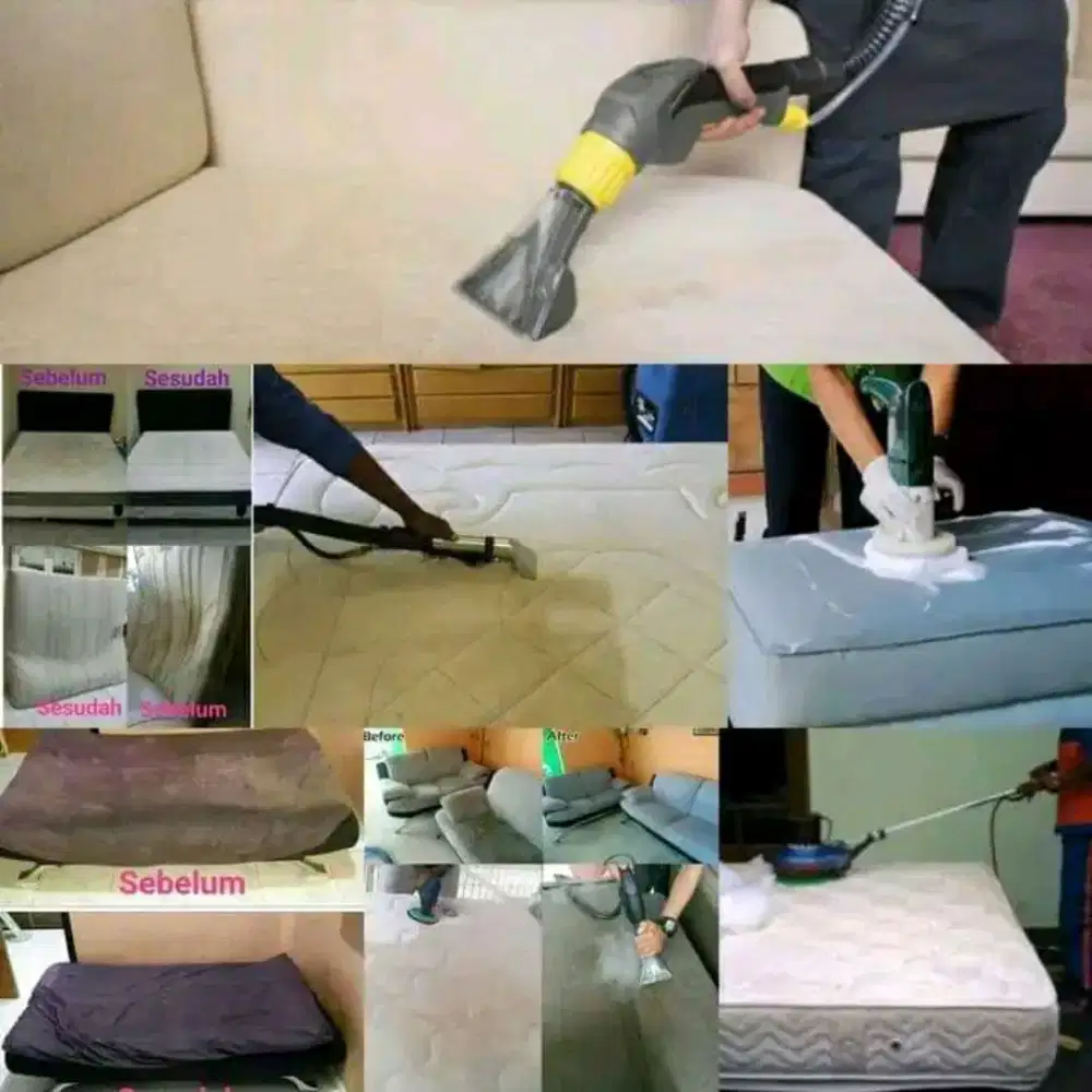 Cuci Sofa, Cuci Springbed/Kasur, Cuci Jok Mobil, Plafon Mobil.