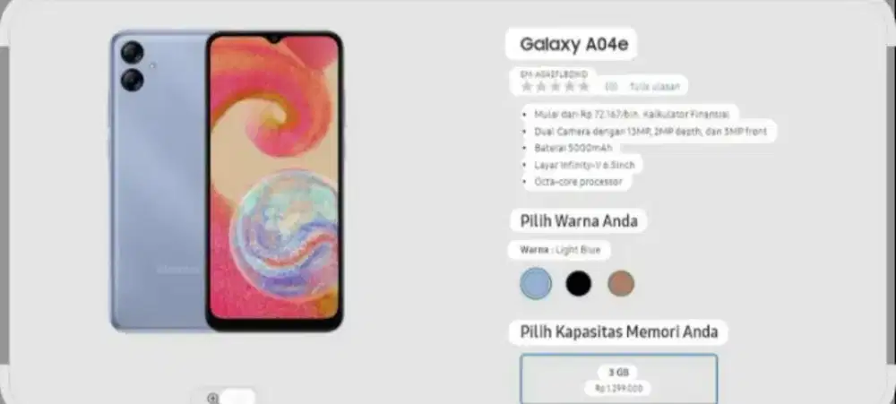Jual butuh aja gan SAMSUNG GALAXY A04E RAM 3/32