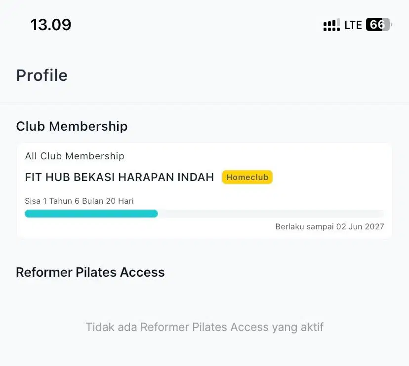 Wts Membership Fithub 1 tahun 6 bulan 3.3 jt