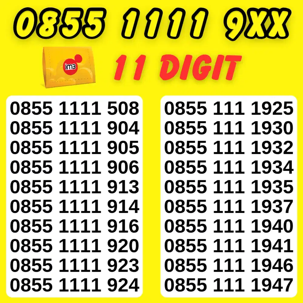 Nomor Cantik IM3 1OOOO INDOSAT 4G 5G Nocan IM3