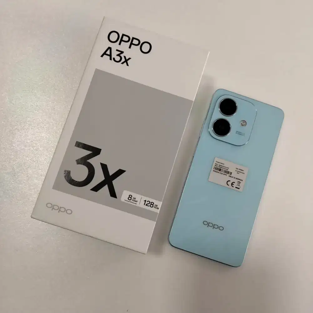 Oppo A3X ram8gb (4+4) memori 128gb garansi resmi termurah.