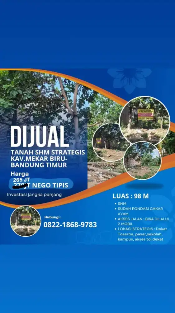 [DIJUAL] Tanah Kavling Lokasi Strategis Di Cibiru Hilir