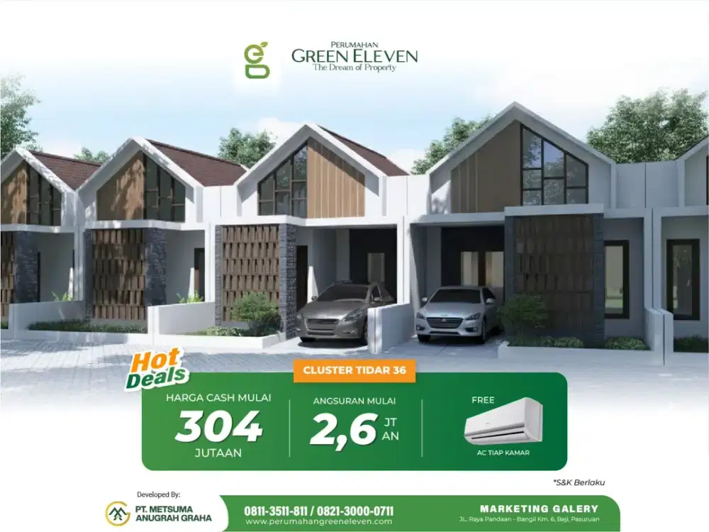 Rumah Modern Murah di Pasuruan – Green Eleven (Cluster Tidar 36)
