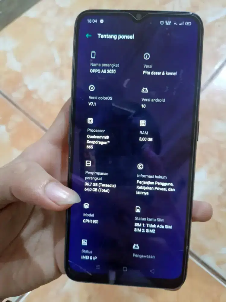 Oppo A5 2020 Ram 3/64