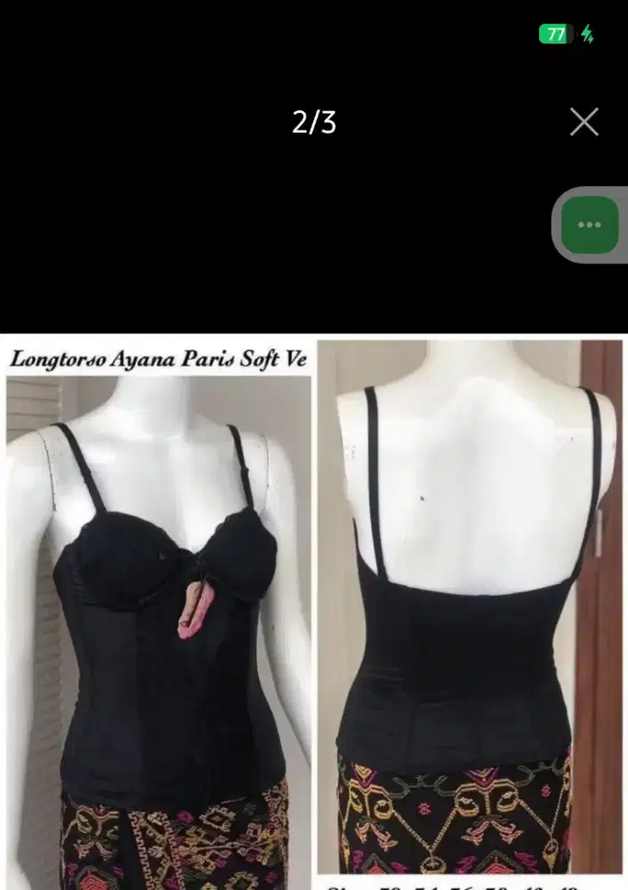 LONGTORSO AYANA PARIS / KAMISOL / DALAMAN KEBAYA