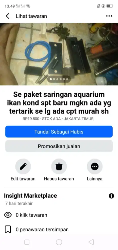 Se paket kelengkapan aquarium ikan kond spt baru se lg ada murah sj