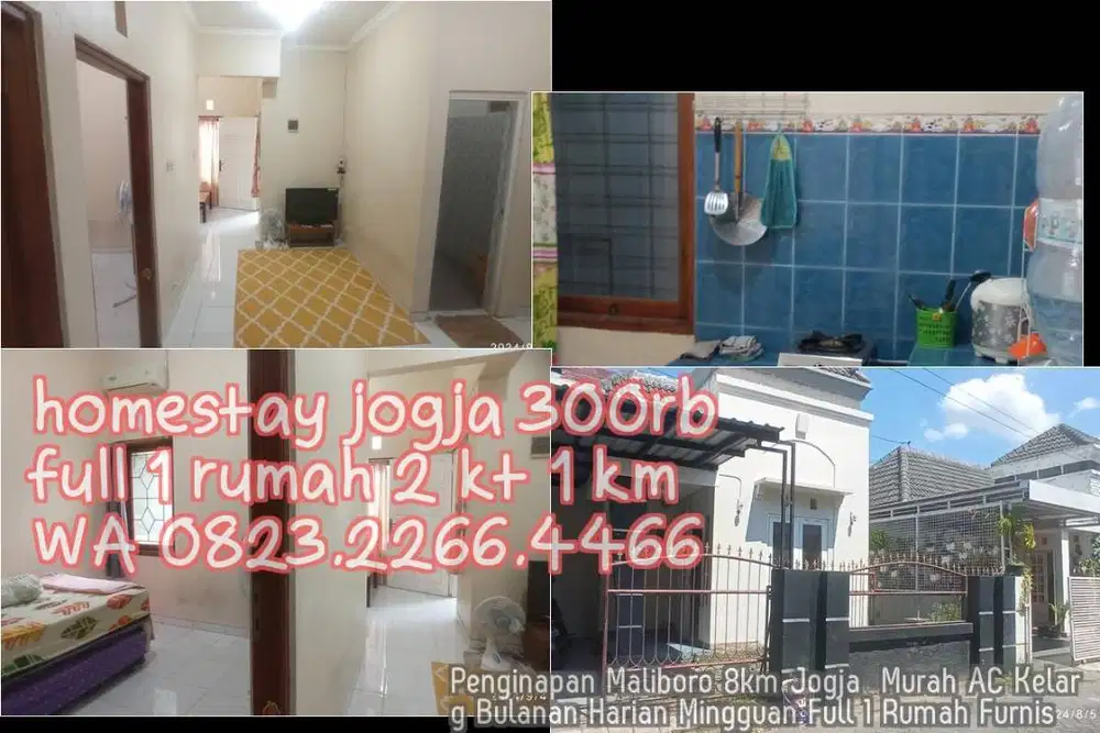 Penginapan Maliboro 8km Jogja  Murah AC Kelarg Bulanan Harian Mingguan
