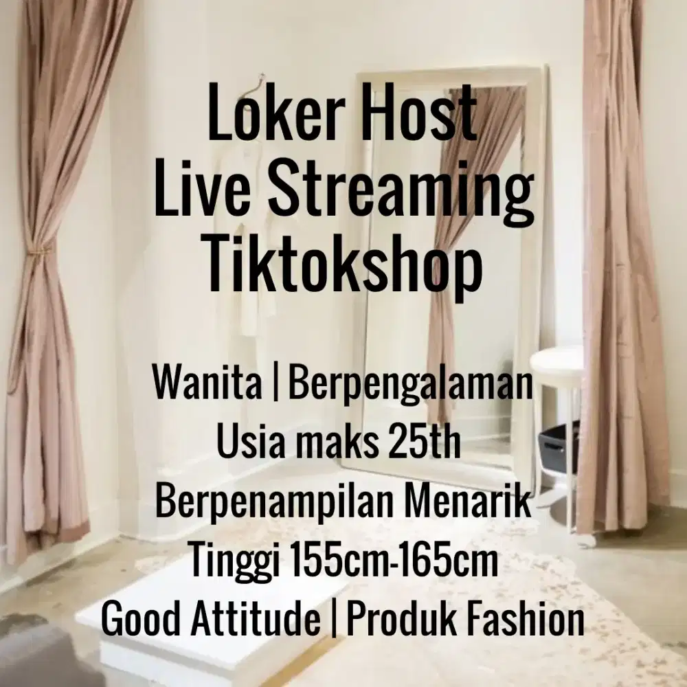 Loker Host Live Streaming Tiktok Shop