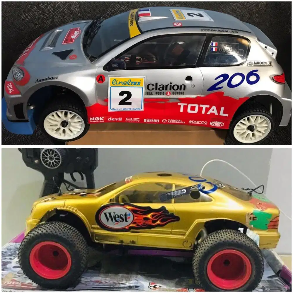 2 units Nitro RC 1:10 CEN TR4-4WD vintage peugeot