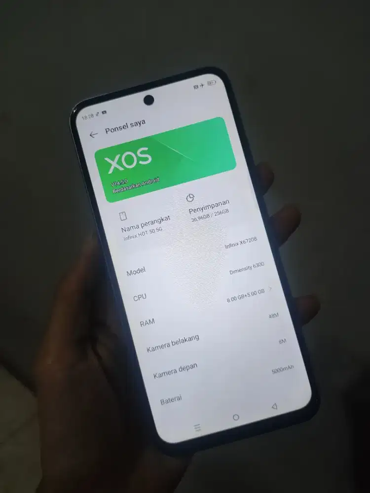 Infinix hot 50 5G 8/256gb dimensity 6300