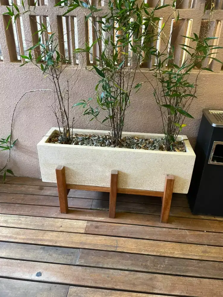 Pot persegi panjang terazzo