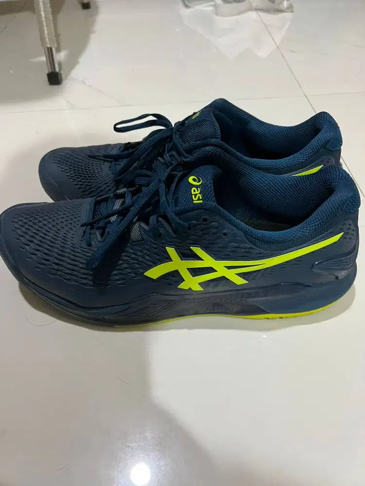 Asics Gel Resolution 9 - Mako Blue Safety Yellow ukuran EUR 45 / US 11