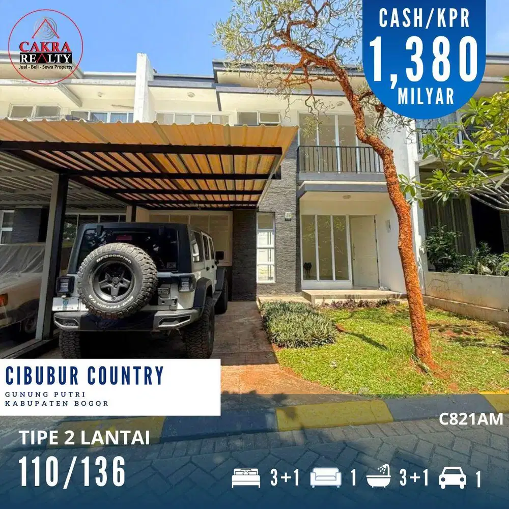 Rumah mewah 2 lantai di cibubur country