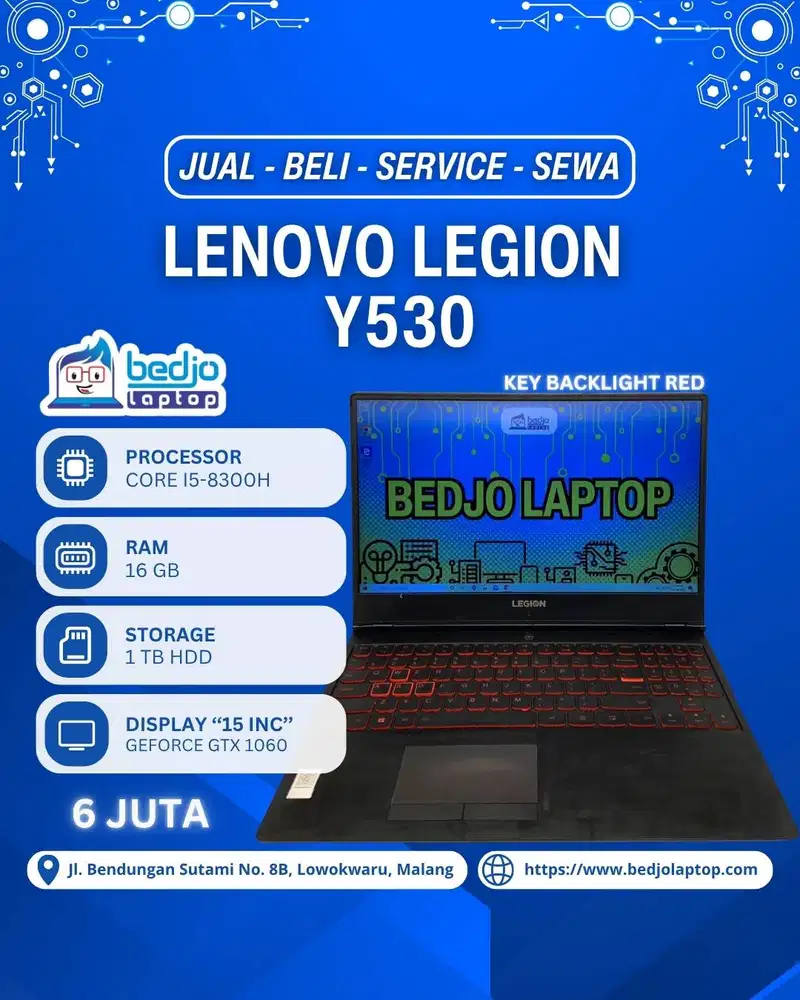 LAPTOP LENOVO LEGION Y530 Terbarbar!