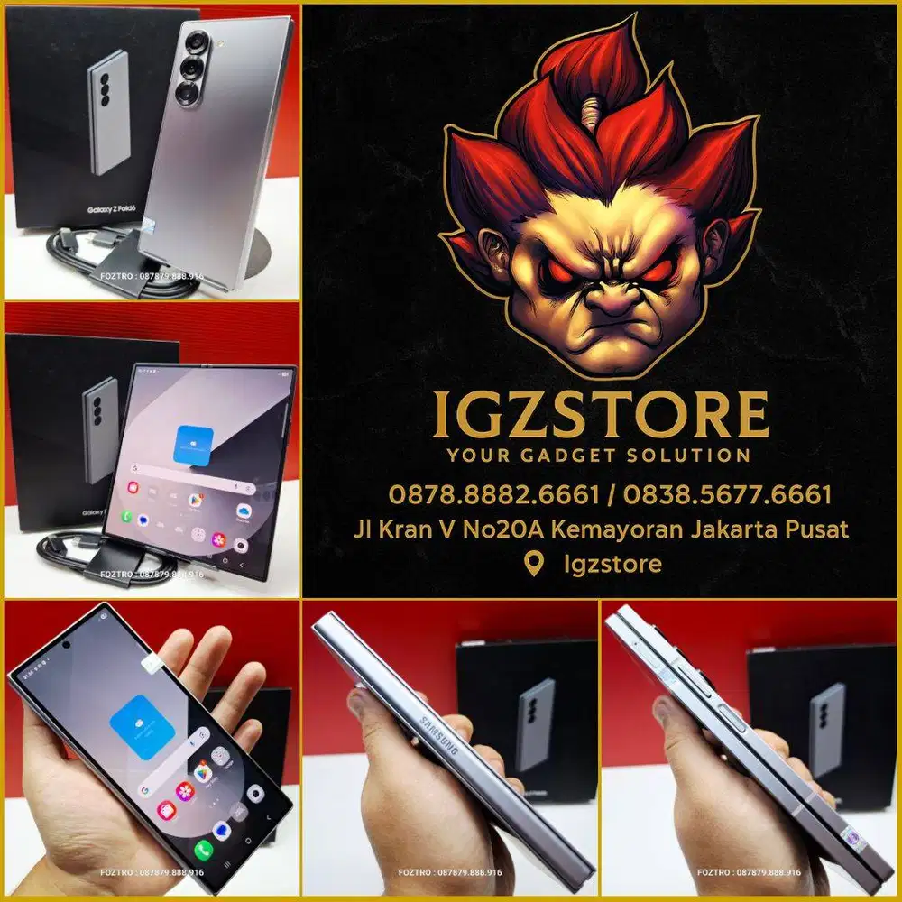 Samsung Galaxy Z Fold 6 12/256GB Silver Fullset Resmi SEIN No Minus