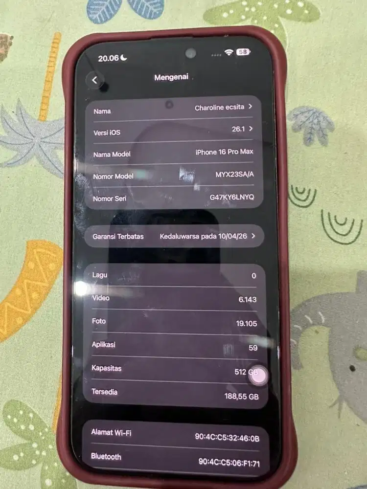 Iphone 16 Pro Max 512 GB Dessert garansi panjang