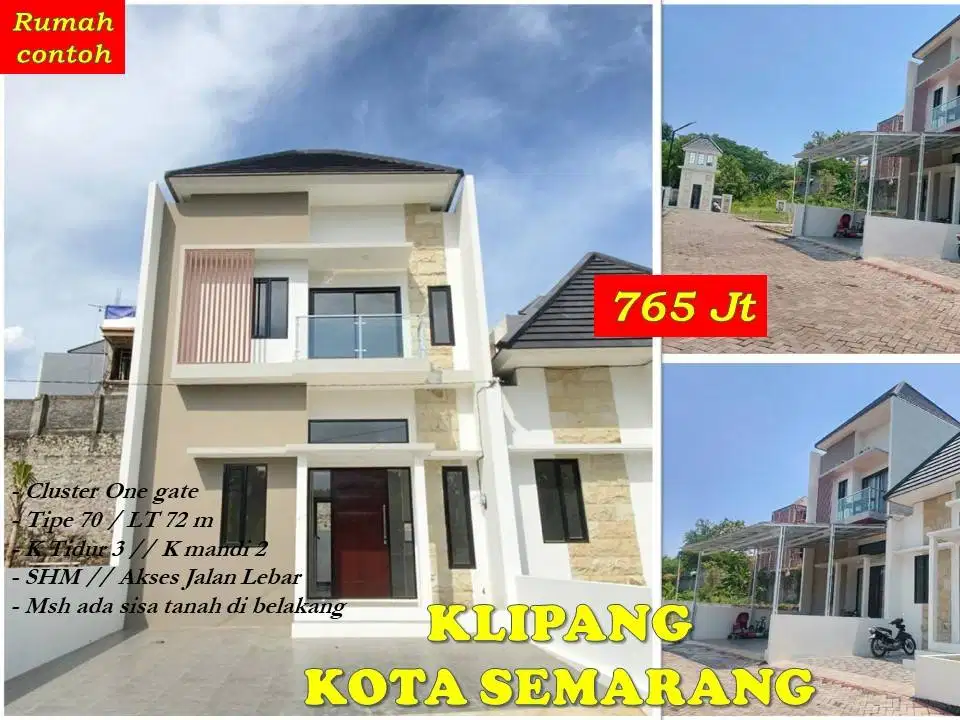 Rumah Baru 2 Lantai di Klipang Kota Semarang dekat RSUD Wongsonegoro