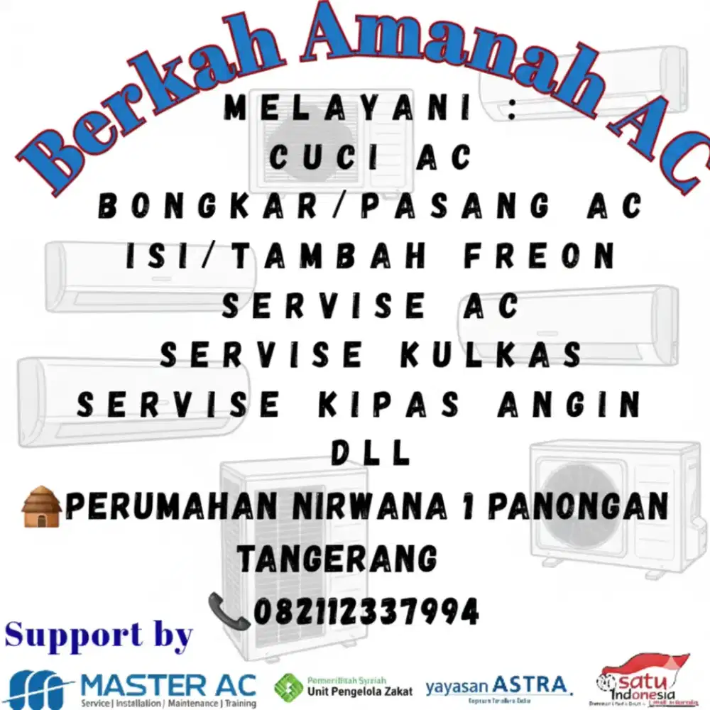 Service Ac,kulkas,mesin cuci,kipas angin,disepenser.
