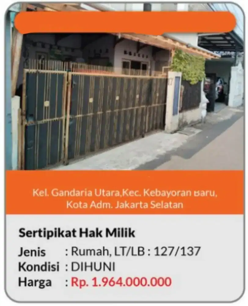 Dijual Rumah Gandaria Utara Kebayoran Baru