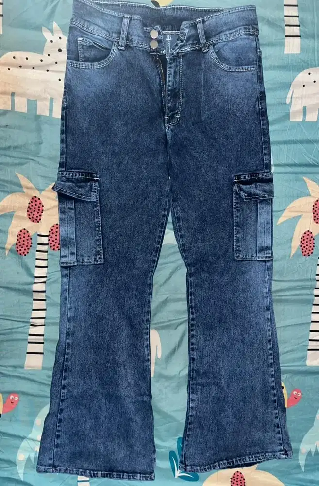 Celana cutbray cargo wanita