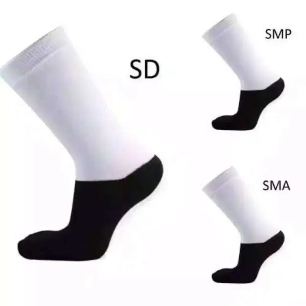 Kaos kaki sd,smp,sma hitam putih
