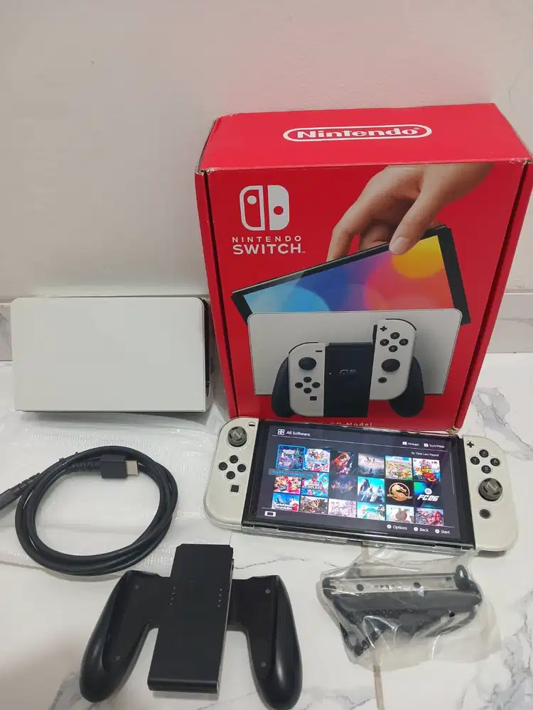 Nintendo Switch Oled White 256GB Full Games - Dual Boot