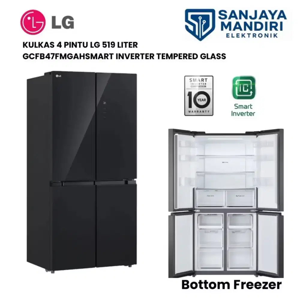 LG Kulkas MULTIDOOR 4 Pintu 519 Liter - GCFB47FMGAH SMART INVERTER