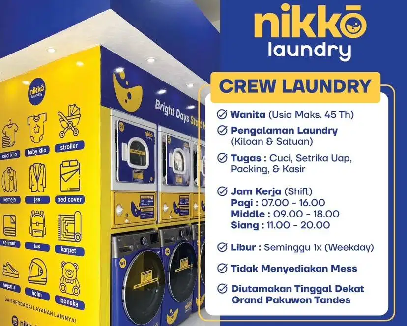 Lowongan kerja crew laundry surabaya barat