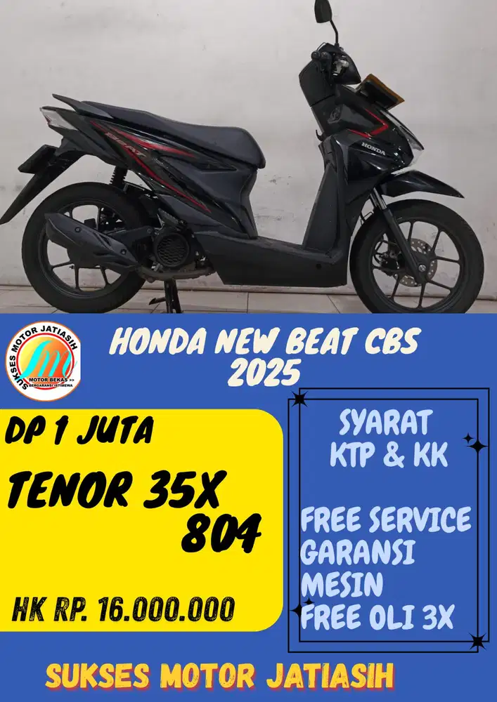 SERIES TERBARU HONDA NEW BEAT CBS 2025 DP 1 JUTA BISA CASH/KREDIT