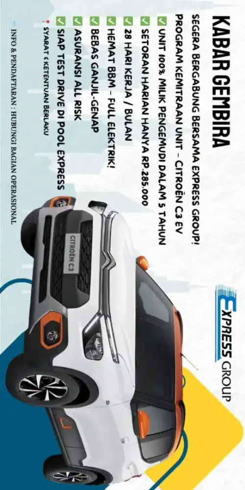 Lowongan sebagai mitra pengemudi