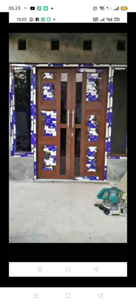 Jual kusen pintu satu dan pintu dua dari bahan aluminium dan kayu