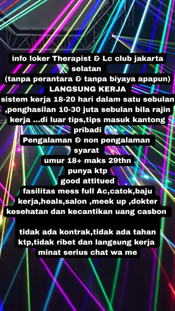 Loker Lc dan Therapist Pondok indah