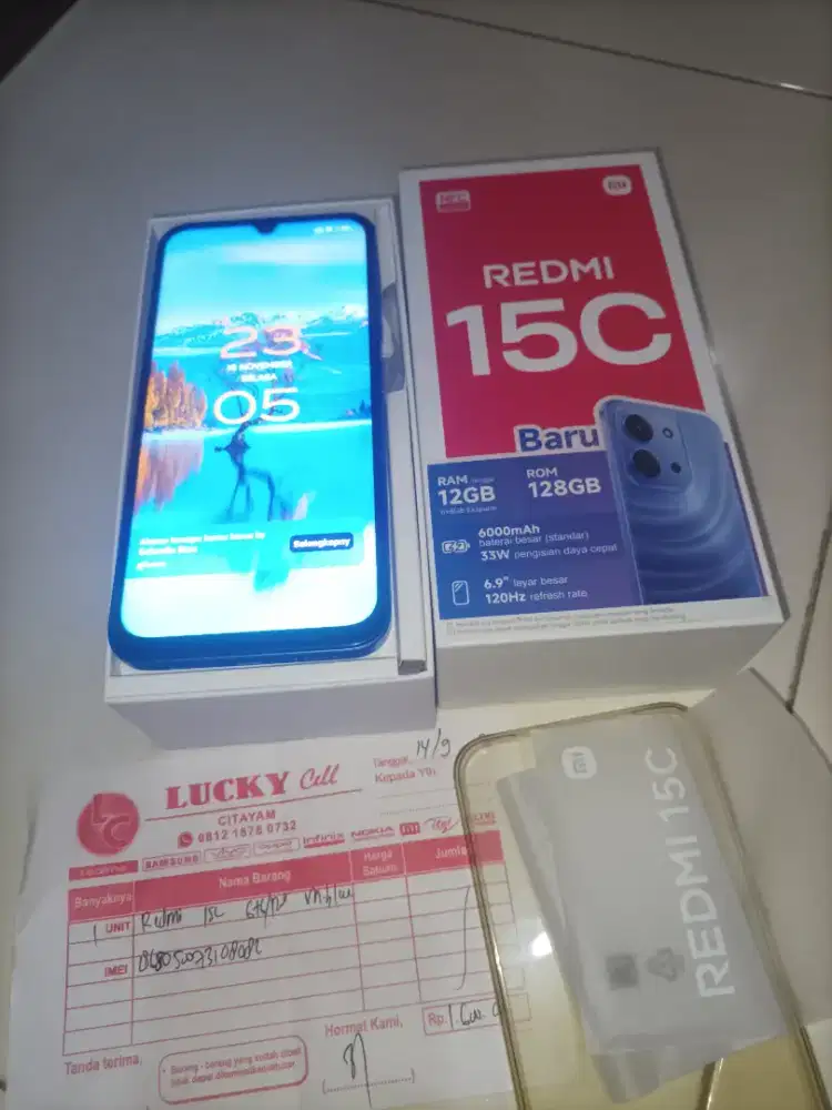 REDMI 15C RAM 6+6/128.. MULUS LIKE NEW FULLSET SAMPAI KE NOTA NYA
