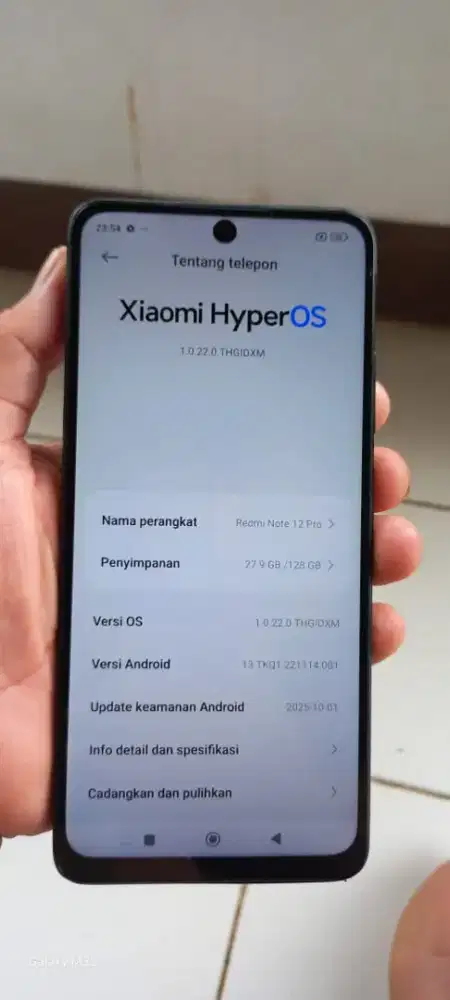 Redmi not 12 pro.  6/128 mnus gantian lcd SMA retak sehelai bewah