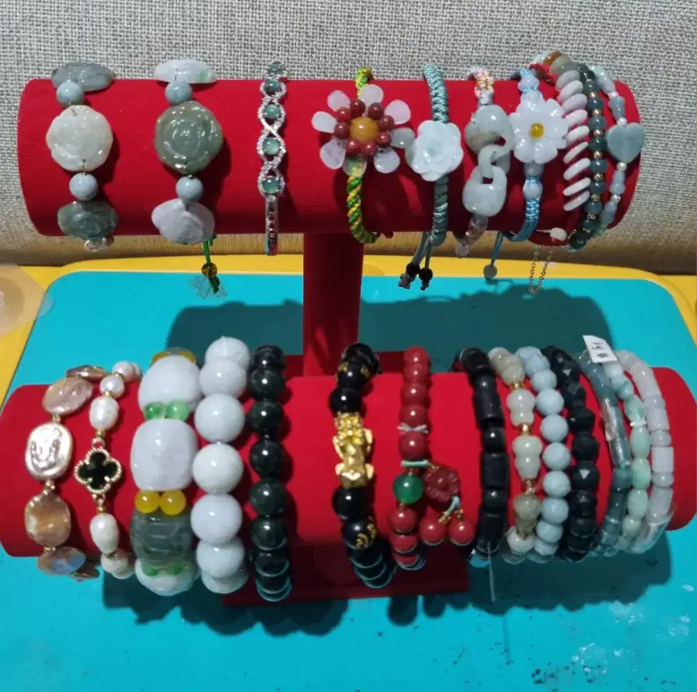 Berbagai gelang batu giok. Diy string/ tali giok/ rantai