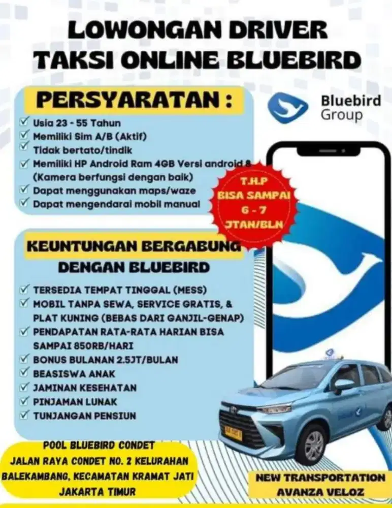 Driver taksi blue bird