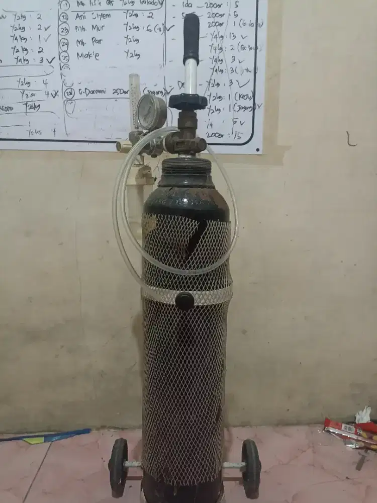 Tabung oksigen lengkap sama rodanya